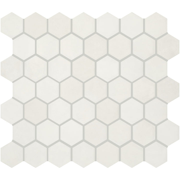 Daltile Handcrafted Artistry Blanca 10-in x 12-in Matte Ceramic Handcrafted look Hexagon Mosaic Floor and Wall Tile product image