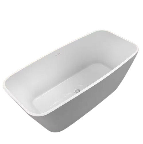 59 in. x 29 in. Acrylic Flatbottom Alcove Freestanding Soaking Bathtub in White