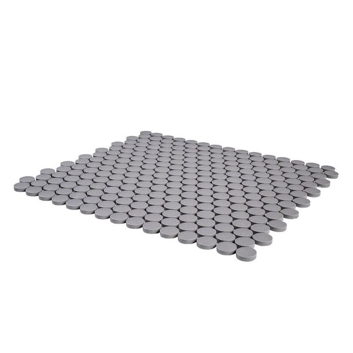 Jeffrey Court Thunderhead Gray 12.25 in. x 11.375 in. x 6 mm Penny Round Matte Porcelain Wall and Floor Mosaic Tile