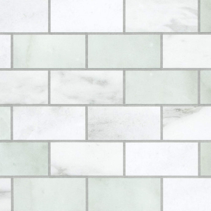 SUNWINGS Emerald Green 10-in x 11-in Matte Composite Subway Peel and stick Mosaic Wall Tile product image