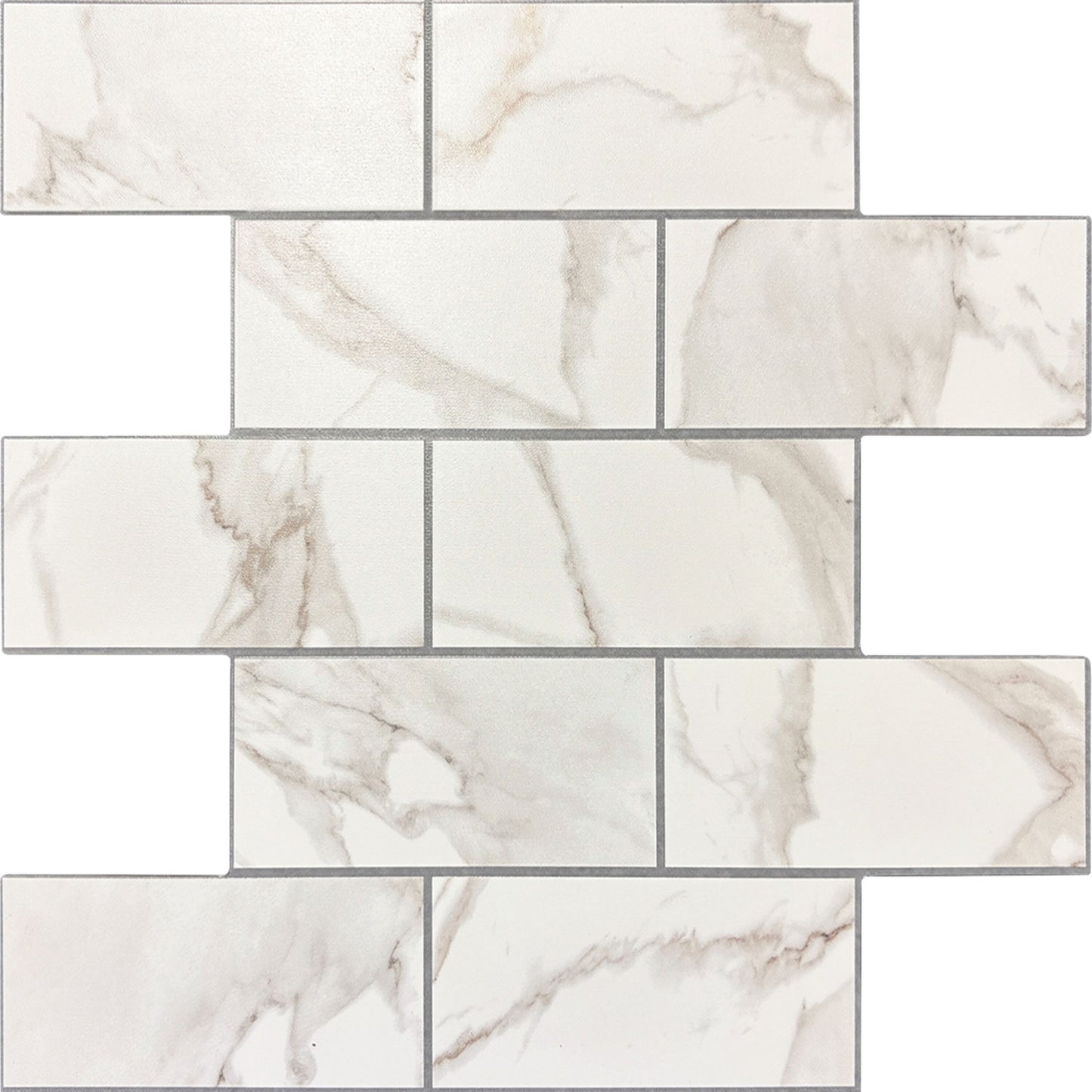Peel&Stick Mosaics Peel/Stick Calacatta Gold 10-in x 10-in Matte PVC Subway Peel and stick Wall Tile product image