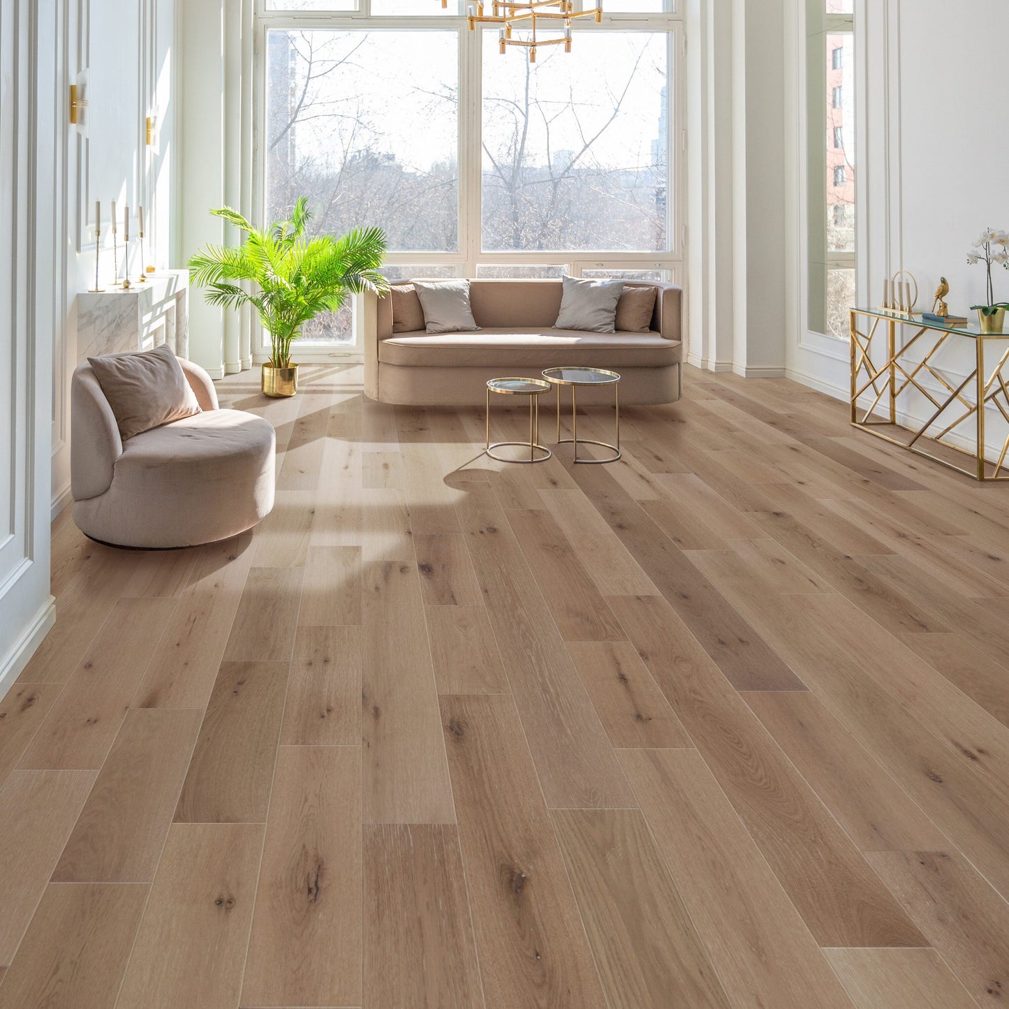 allen + roth Hickory South Beach hardwood flooring — surface grain detail