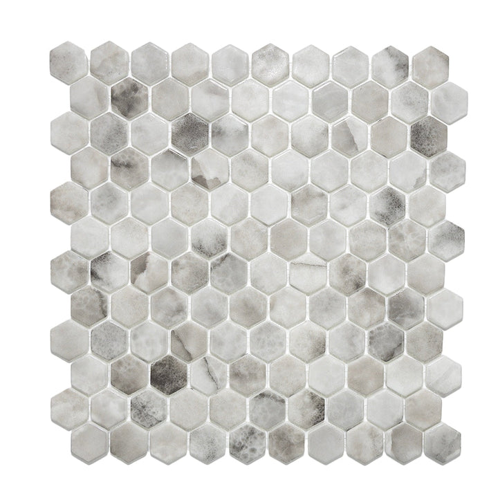The Tile Life Eterna Hex Hermes 1-in x 1-in Multi-finish Glass Hexagon Mosaic Floor and Wall Tile product image