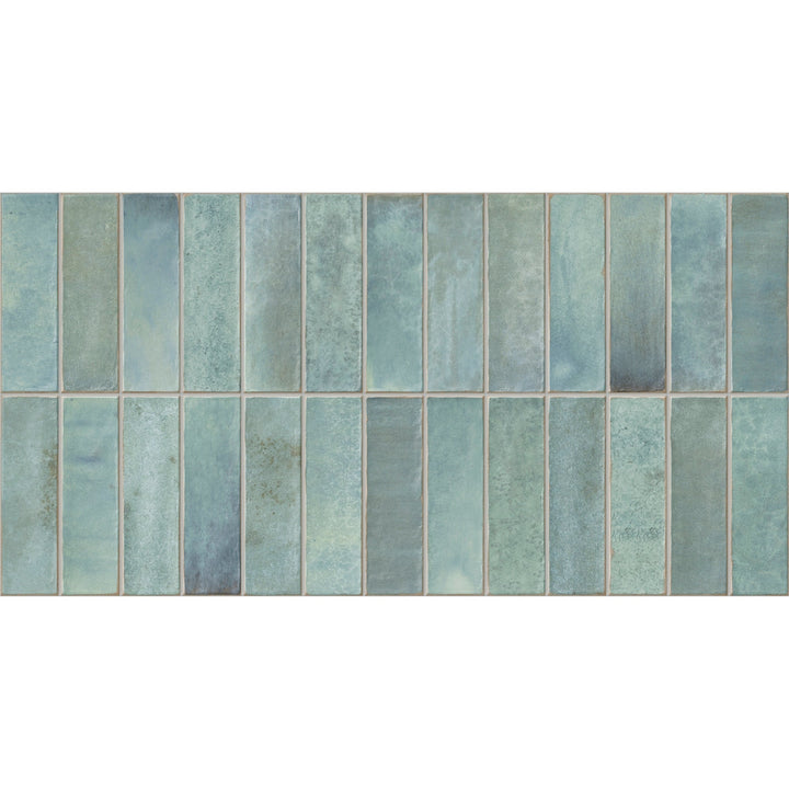 Giorbello Artis Teal 12-in x 24-in Glazed Porcelain Handcrafted look Wall Tile product image