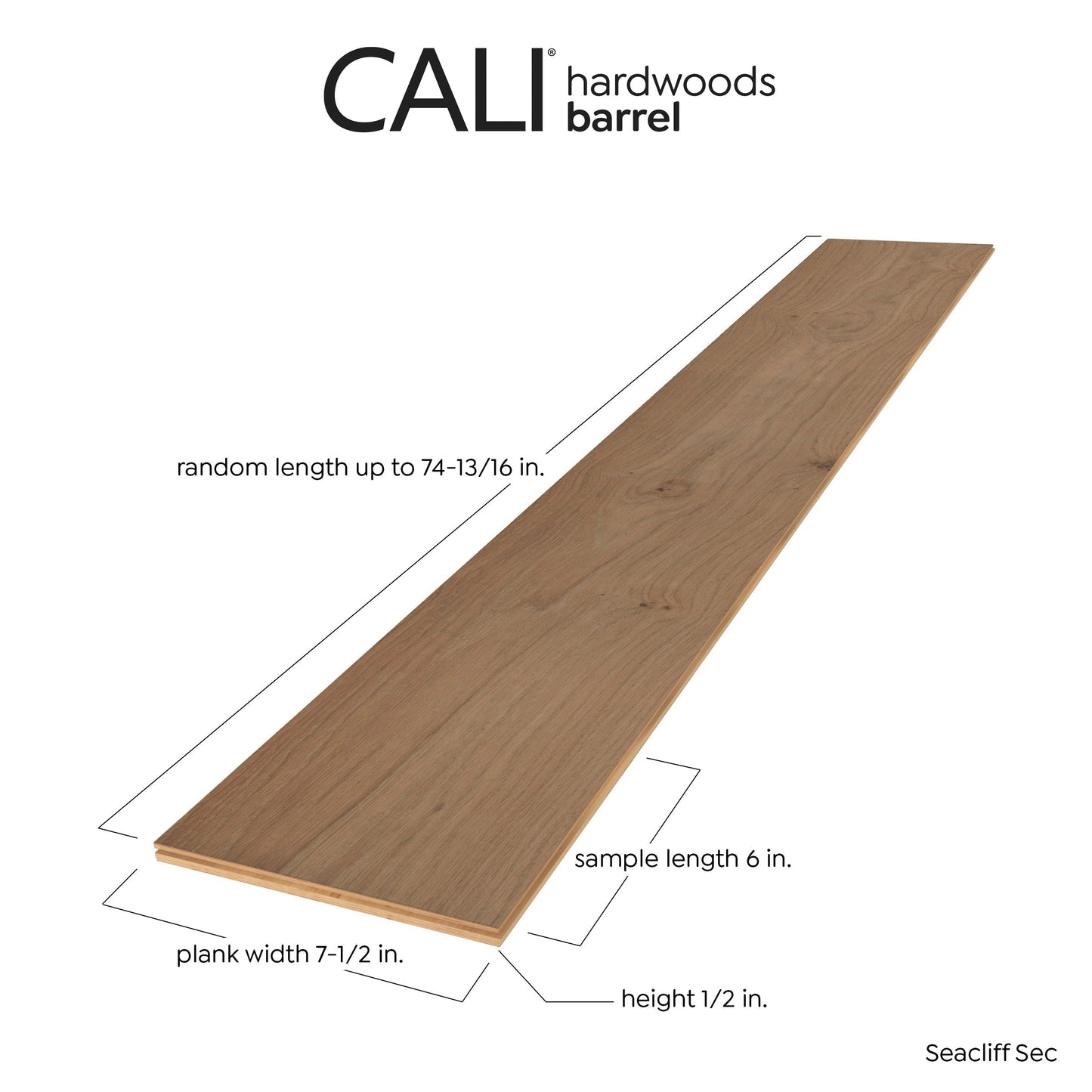 CALI European white oak Seacliff Sec hardwood flooring — detail view