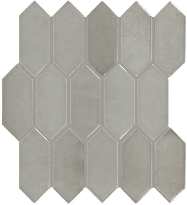 Daltile Miramo Oyster 11-in x 12-in Glossy Ceramic Handcrafted look Picket Mosaic Wall Tile product image