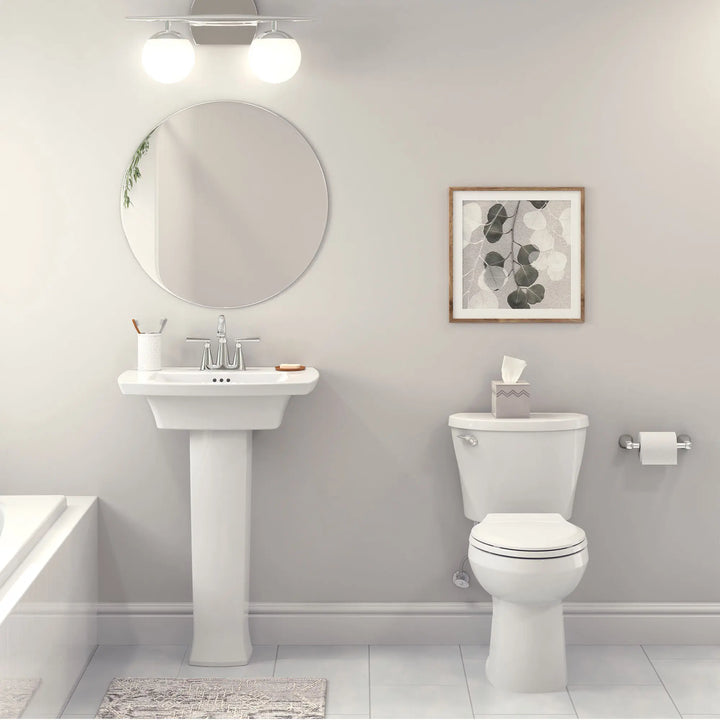 American Standard Edgemere Pedestal Sink Basin, 25 x 19.5 in, White, 4-in Centerset