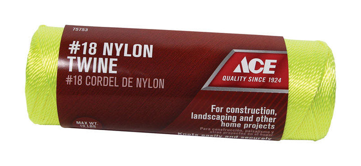 Ace #18 Yellow Twisted Nylon Mason Line – 525 ft