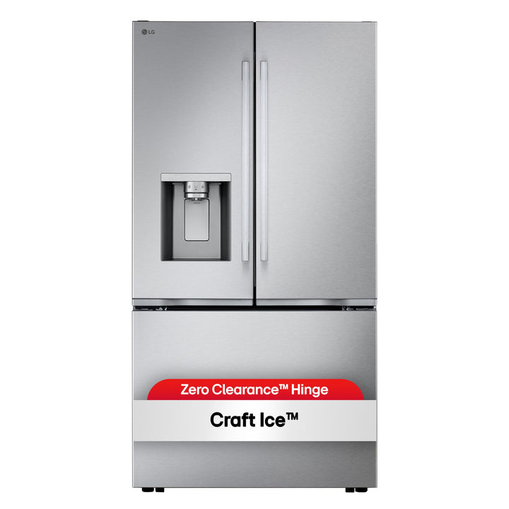 Counter-Depth Zero Clearance 23.7-cu ft 3 -Door 36-in Wide Smart Compatible French Door Refrigerator with Dual Ice Maker with Water and Ice Dispenser ( PrintProof Stainless Steel ) ENERGY STAR Certified