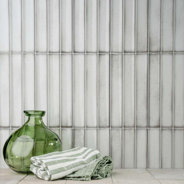 The Tile Life Sakura Fluted Snow 4-1/2-in x 9-in Glossy Porcelain Handcrafted look Wall Tile product image