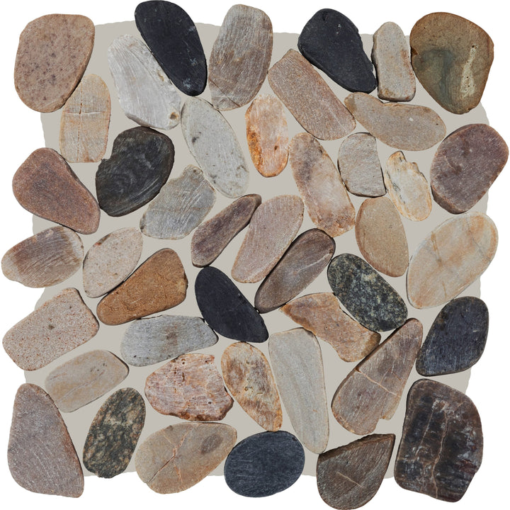 Daltile Decorative Accents Earthy Blend 13-in x 13-in Multi-finish Natural stone Marble/limestone Pebble Mosaic Floor and Wall Tile product image