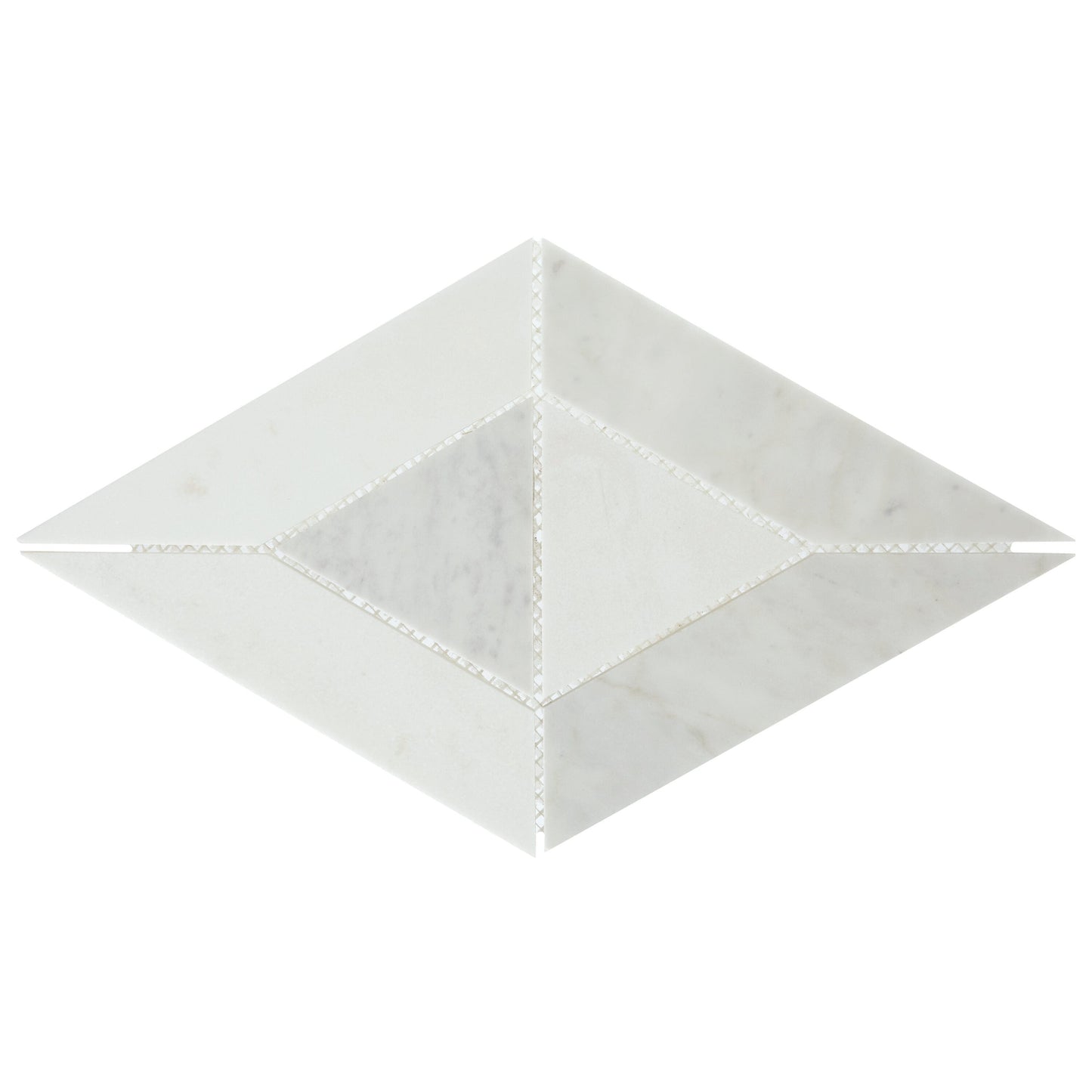 Daltile Lavaliere Carrara White/Thassos White 10-in x 17-in Honed Natural stone Marble Marble look Diamond Mosaic Wall Tile product image