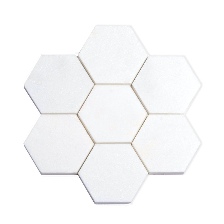 Apollo Tile Nubes Pearl White 10-in x 11-in Honed Natural stone Marble Hexagon Mosaic Floor and Wall Tile product image