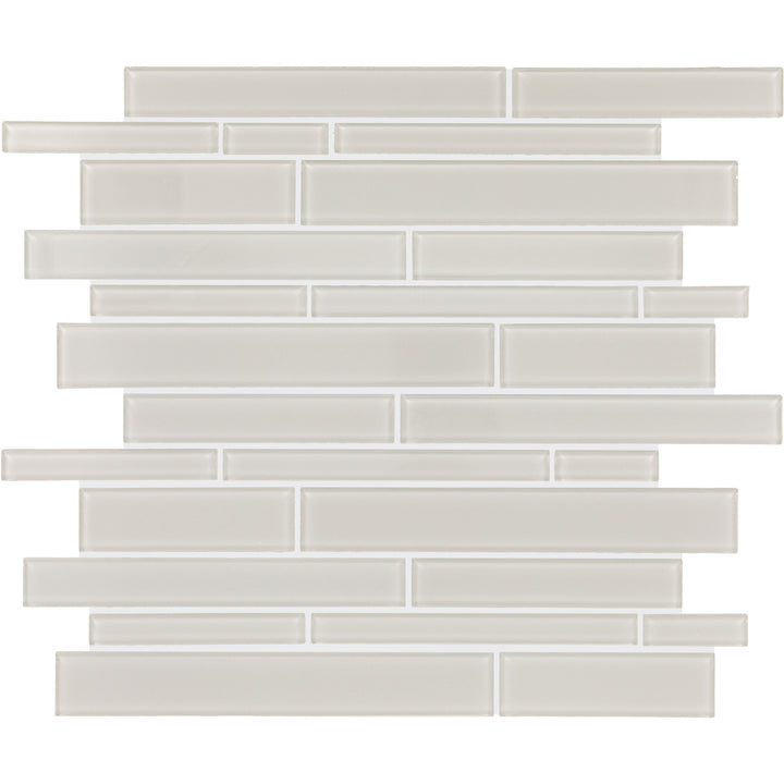 Daltile Amity Grey 11-in x 13-in Multi-finish Glass Patterned Mosaic Wall Tile product image