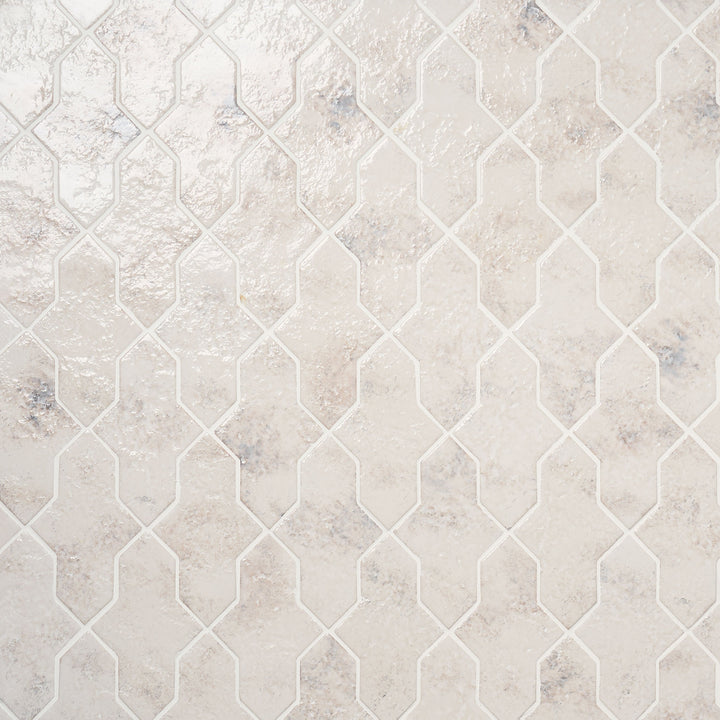Artmore Tile Aether Seashell White 5-in x 8-in Glossy Porcelain Handcrafted look Multi-shaped Floor and Wall Tile product image