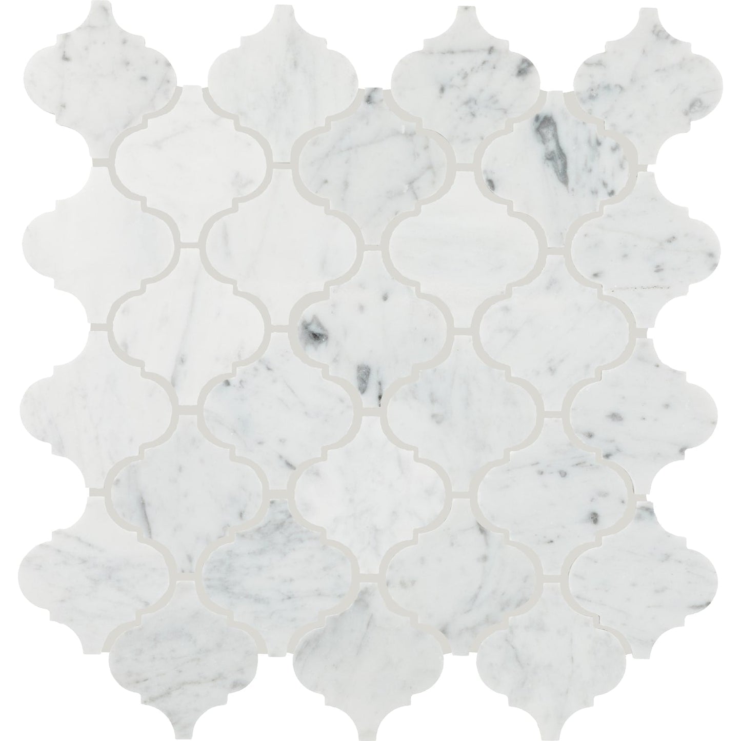 Daltile Marble Carrara White 13-in x 14-in Polished Natural stone Marble Marble look Oval Mosaic Floor and Wall Tile product image