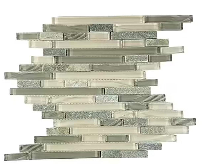 Abolos New Era Shell Gray/Multi finish 12-in x 12-in Multi-finish Glass/Stone Limestone Mosaic Wall Tile product image