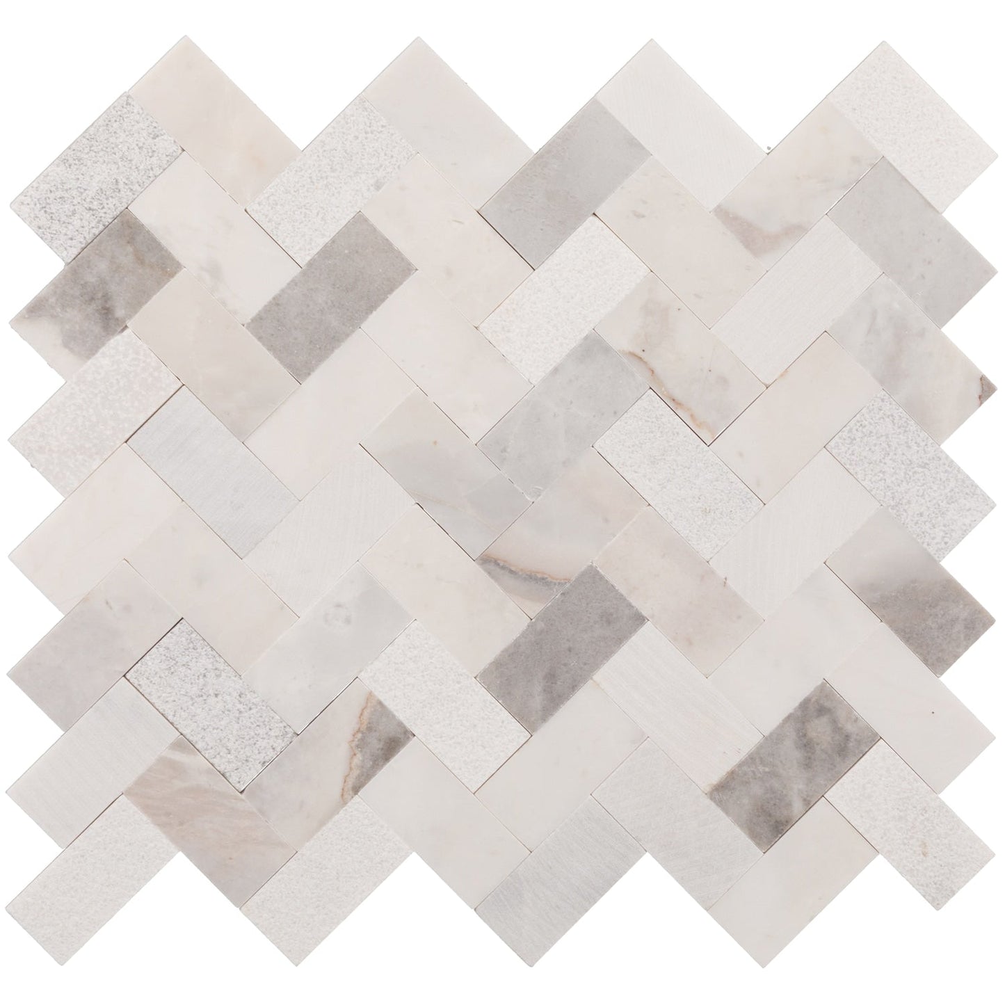 Daltile Minute Mosaix Stormy Mist 12-in x 12-in Multi-finish Natural stone Marble/limestone Herringbone Mosaic Wall Tile product image