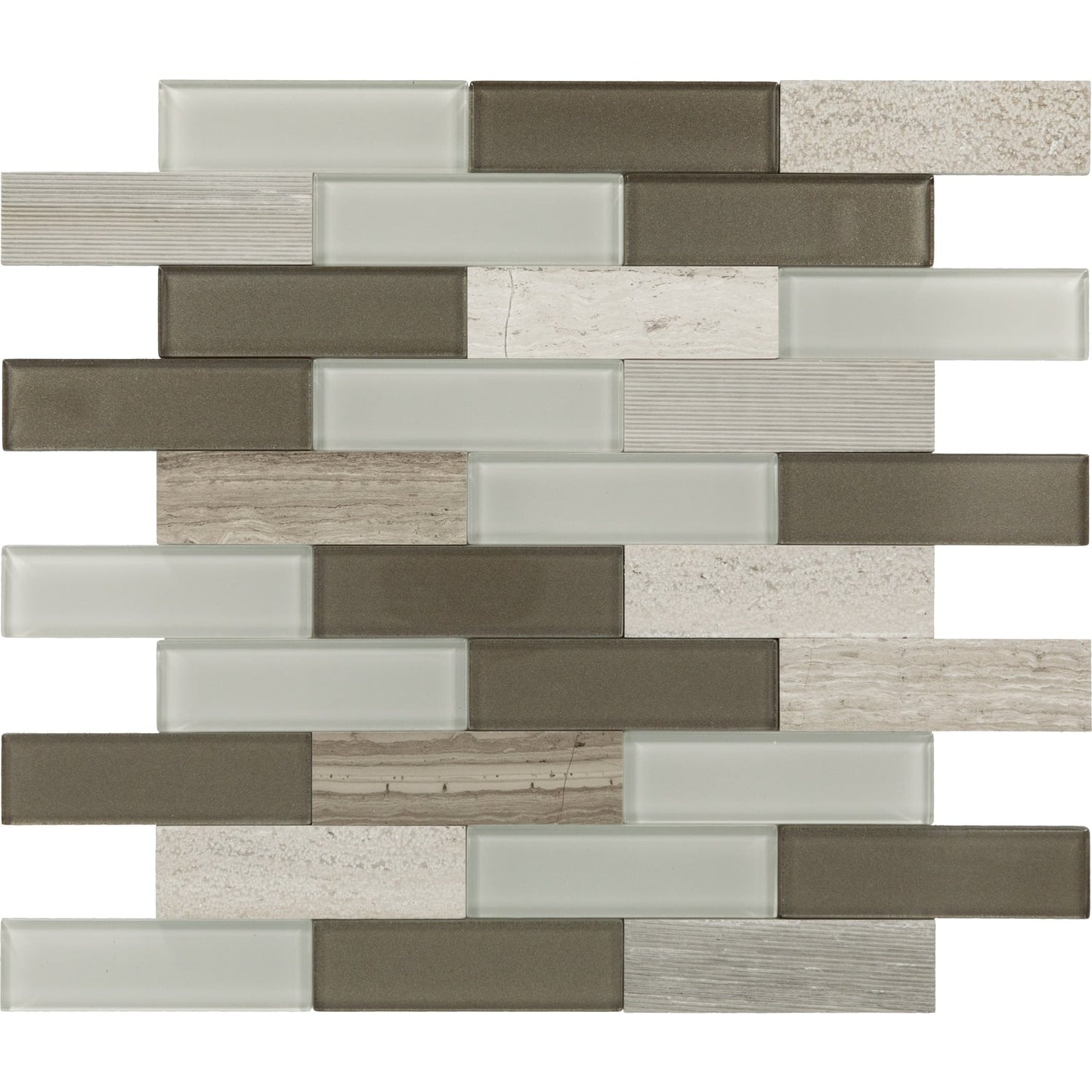 Daltile SimplyStick Mosaix Chenille White 12-in x 12-in Multi-finish Natural stone Marble/limestone Marble look Peel and stick Mosaic Wall Tile product image