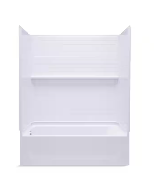 Traverse 60 in. L x 30 in. W x 60 in. H Left-Hand Drain Rectangular Tub Shower Combo Unit in White
