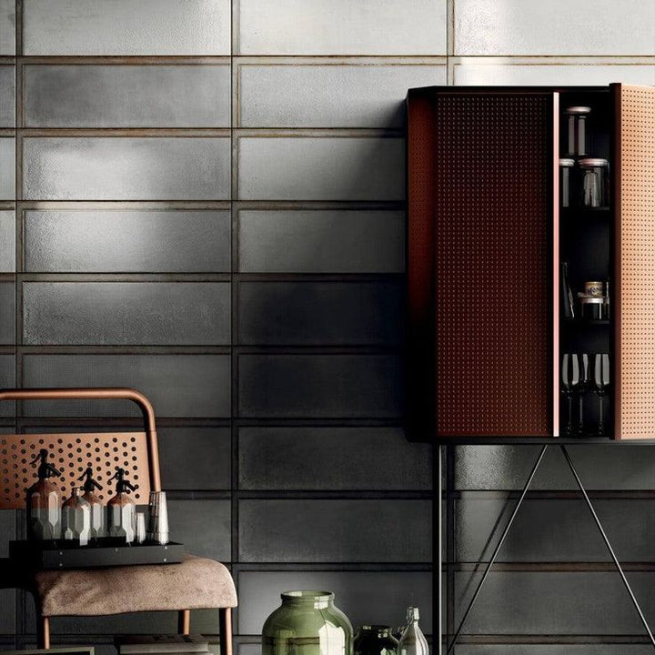 Turbine Industrial Glass Gray 4x12 Ceramic Wall Tile