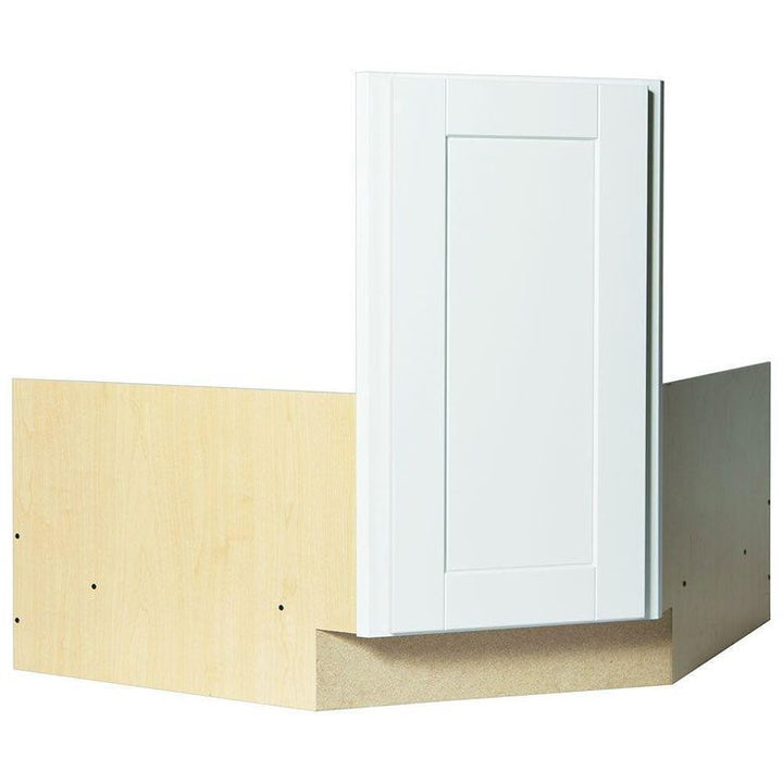 Shaker Partially Assembled 36 x 34.5 x 24 in. Corner Sink Base Kitchen Cabinet in Satin White