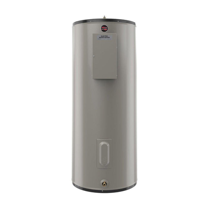 Rheem RELDS52FTB683355 50 gal. 12 kW Commercial Electric Water Heater shown centered on a square white background