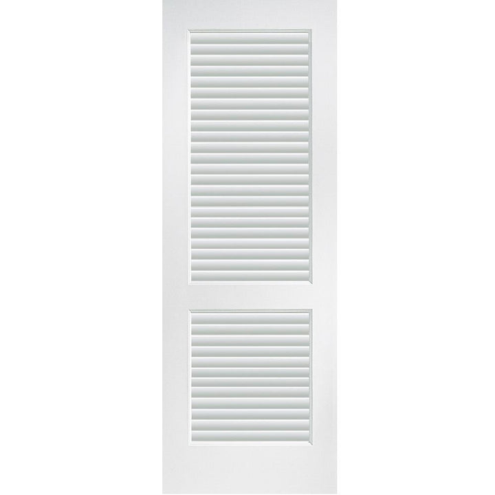 30 in. x 80 in. Primed Composite MDF Full Louver Over Louver Interior Door Slab - Super Arbor