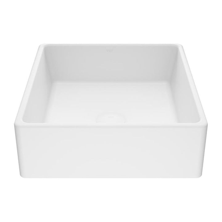 VIGO Dianthus Handmade Matte Stone Square Vessel Bathroom Sink in Matte White