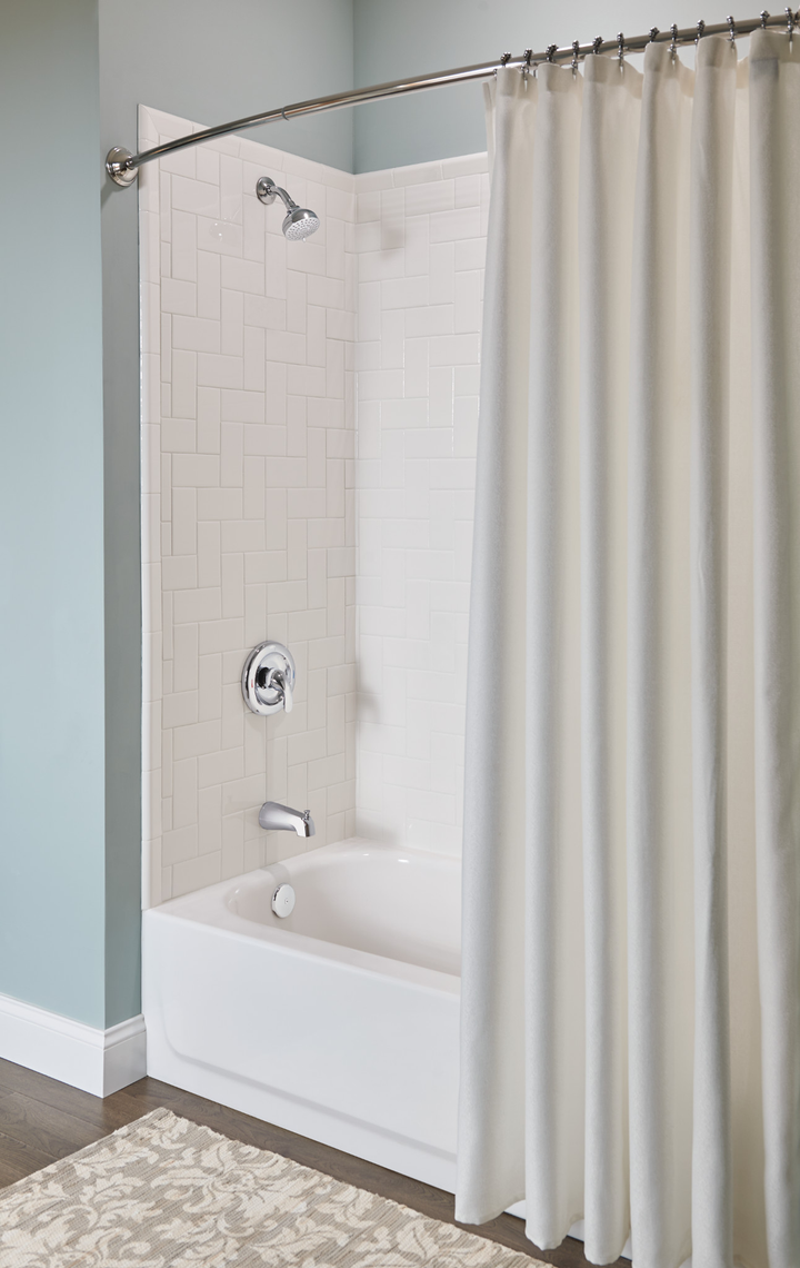 Moen Adler Spot Resist Brushed Nickel 1-Handle Tub and Shower Faucet with Valve, Posi-Temp, 3.5 in Showerhead