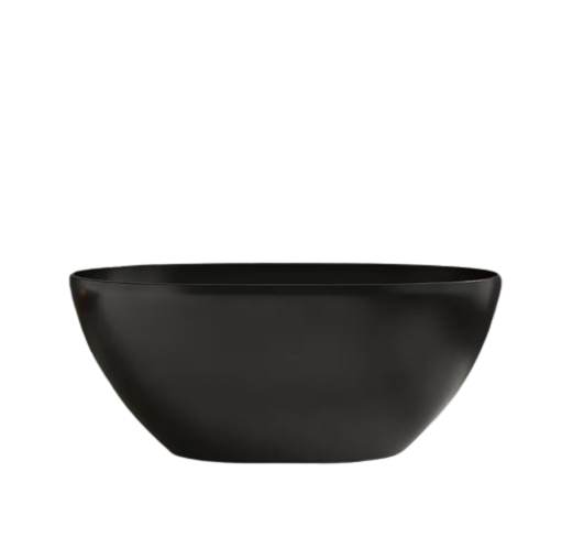 Eaton 55 in. x 29.5 in. Stone Resin Solid Surface Matte Flatbottom Freestanding Soaking Bathtub in Black