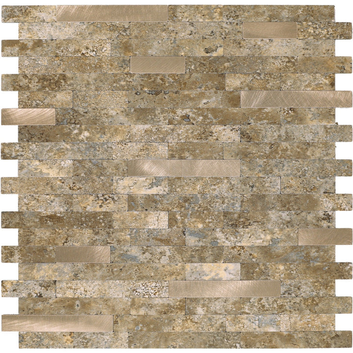 Daltile Smart Stick Golden Drift Bronze 12-in x 12-in Matte PVC Peel and stick Mosaic Wall Tile product image