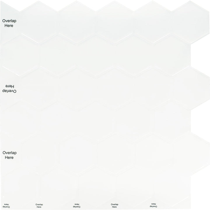 Daltile Smart Stick Glacier 11-in x 11-in Glossy PVC Hexagon Peel and stick Mosaic Wall Tile product image
