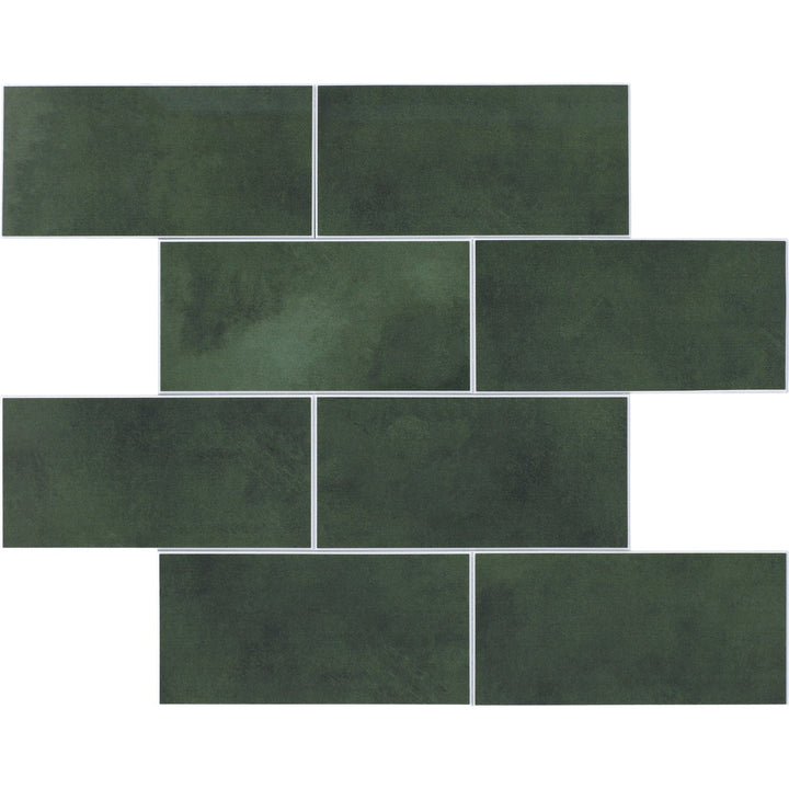 Daltile Smart Stick Forest Green 10-in x 13-in Glossy PVC Peel and stick Mosaic Wall Tile product image