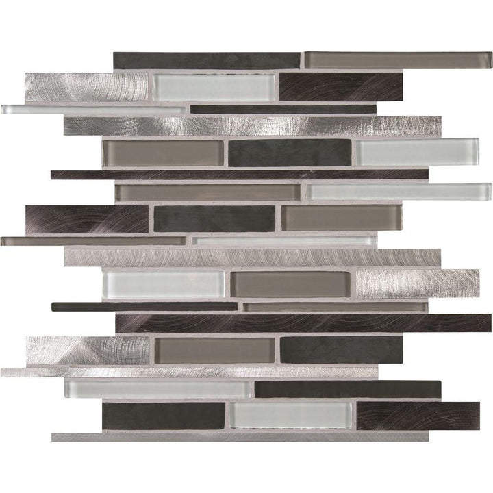 MSI 12 in. x 12 in. x 8mm Cityscape Interlocking Glass and Metal Mesh-Mounted Mosaic Wall Tile (10 sq. ft./case)