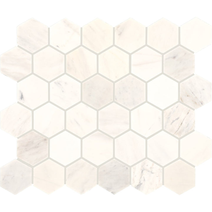Daltile Genuine Stone Linen Drift 11-in x 12-in Honed Natural stone Marble Marble look Hexagon Mosaic Floor and Wall Tile product image