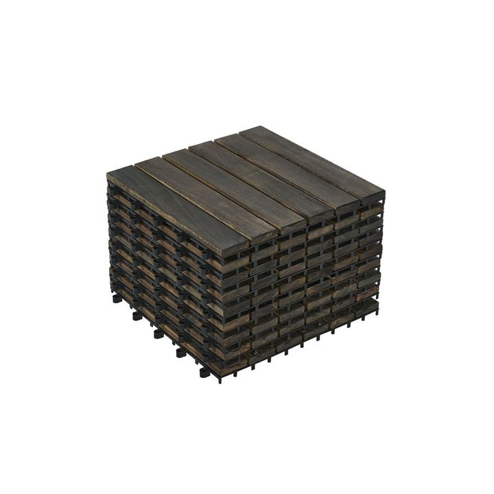 Blisstyle Premium Dark Brown 12-in x 14-in Matte Wood Wood look Floor and Tile product image