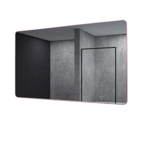 60 in. W x 36 in. H Rectangular Framed Wall Bathroom Vanity Mirror in Rose Gold