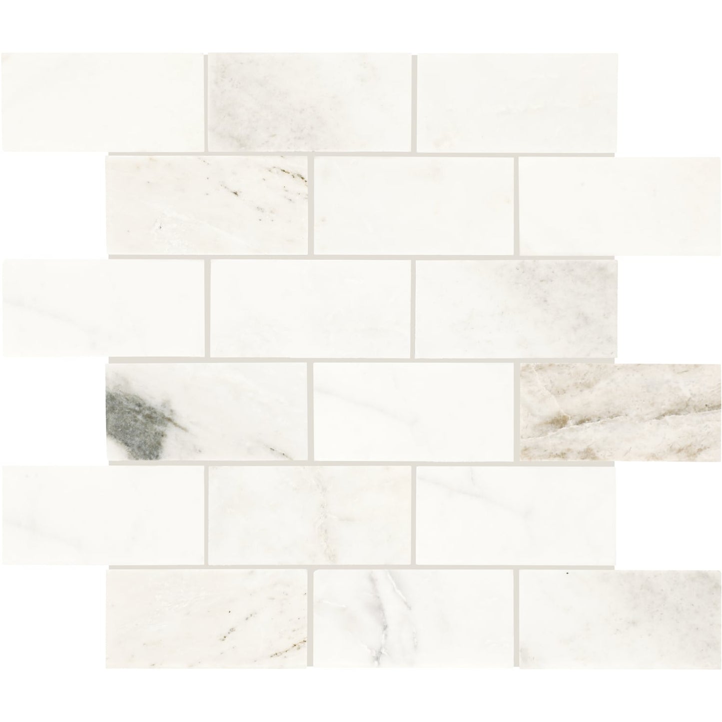 Daltile Genuine Stone White Ember 11-in x 13-in Honed Natural stone Marble Marble look Mosaic Floor and Wall Tile product image