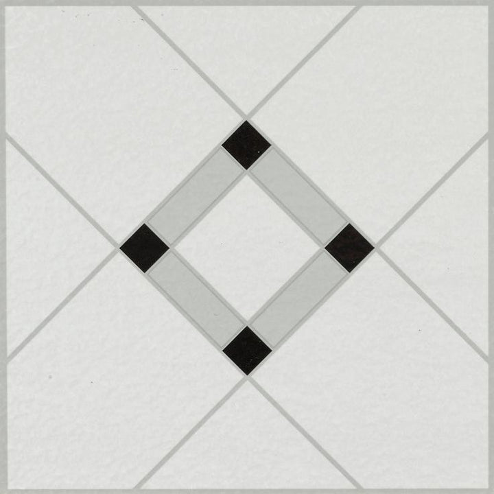 Armstrong Lattice Lane Black/White 12 in. x 12 in. Residential Peel and Stick Vinyl Tile Flooring (45 sq. ft. / case)