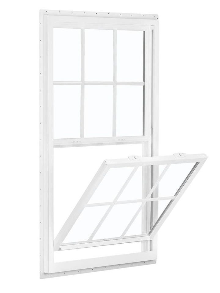 RELIABILT 150 Series New Construction 35-1/2-in x 51-1/2-in x 3-1/4-in Jamb White Vinyl Dual-pane Single Hung Window Half Screen Included