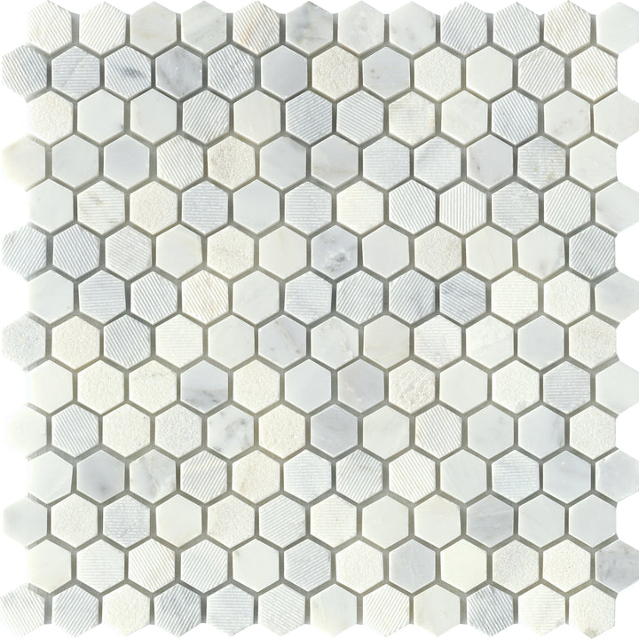 Emser Winter Frost Marble Mosaic/Border Tile – Natural Stone (12-in x 12-in)
