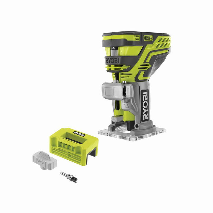 ONE+ 18V Cordless Fixed Base Trim Router (Tool Only) with Tool Free Depth Adjustment with Router Latch Mortiser - Super Arbor