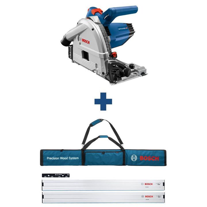 6-1/2 in. 13 Amp Corded Track Saw with Free 63 in. Aluminum Tracks and Carrying Bag - Super Arbor