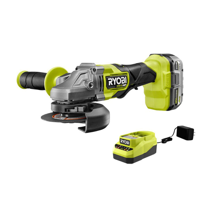 RYOBI 18V ONE+ HP Brushless 4-1/2 in. Angle Grinder/Cut-Off Tool Kit with 2.0Ah Battery and Charger