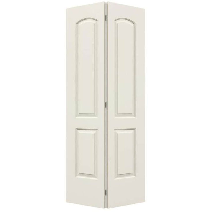 ReliaBilt Continental 36-in x 80-in Primed 2-Panel Round Top Primed Molded Composite Bifold Door (Hardware Included)