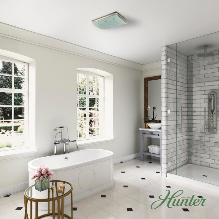 Hunter Ellipse Decorative 100 CFM Bathroom Ventilation Fan with Light and Night-Light in Imperial Bronze, 15" x 15"