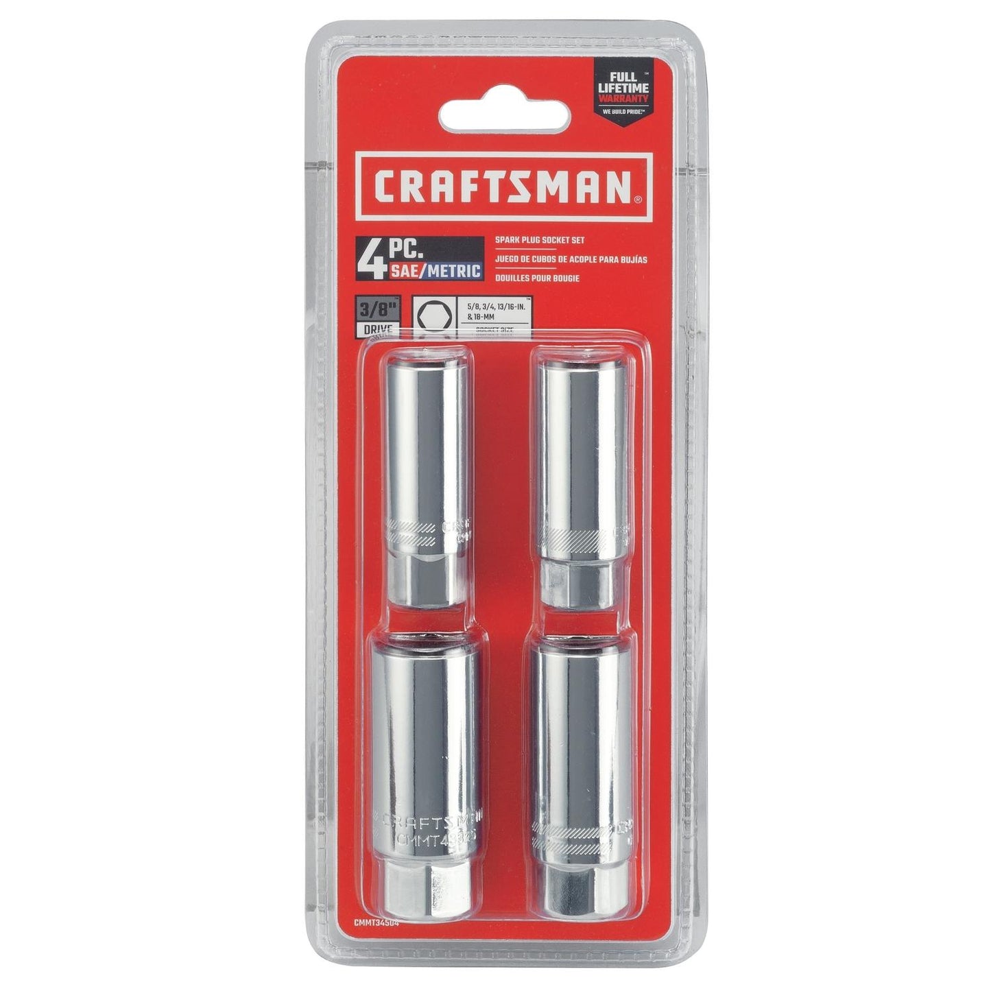 Craftsman Spark Plug Socket Set, 4 pc - Metric and SAE, 3/8 in. Drive