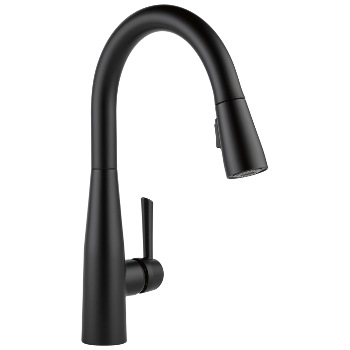 Delta Essa Matte Black Single-Handle Pull-Down Kitchen Faucet with Deck Plate