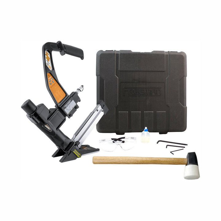 Pneumatic 3-in-1 15.5-Gauge Flooring Stapler and 16-Gauge 2 in. Flooring Nailer with Case - Super Arbor